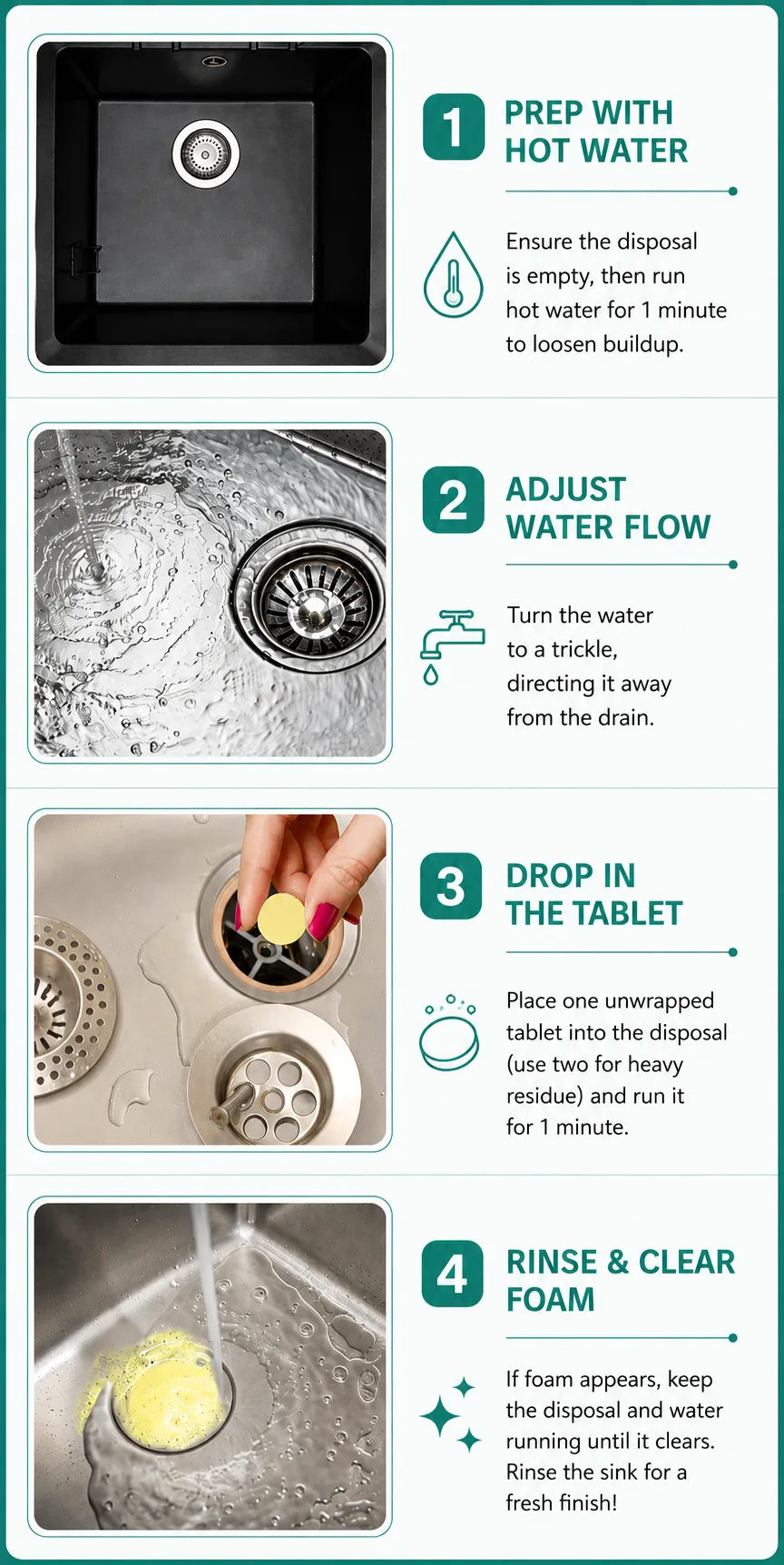 Deep-Clean Garbage Disposal Tablets for Odors & Buildup