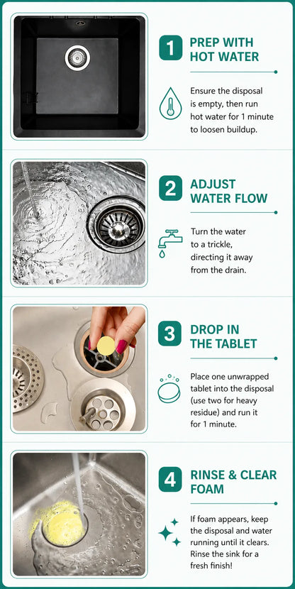 Deep-Clean Garbage Disposal Tablets for Odors & Buildup