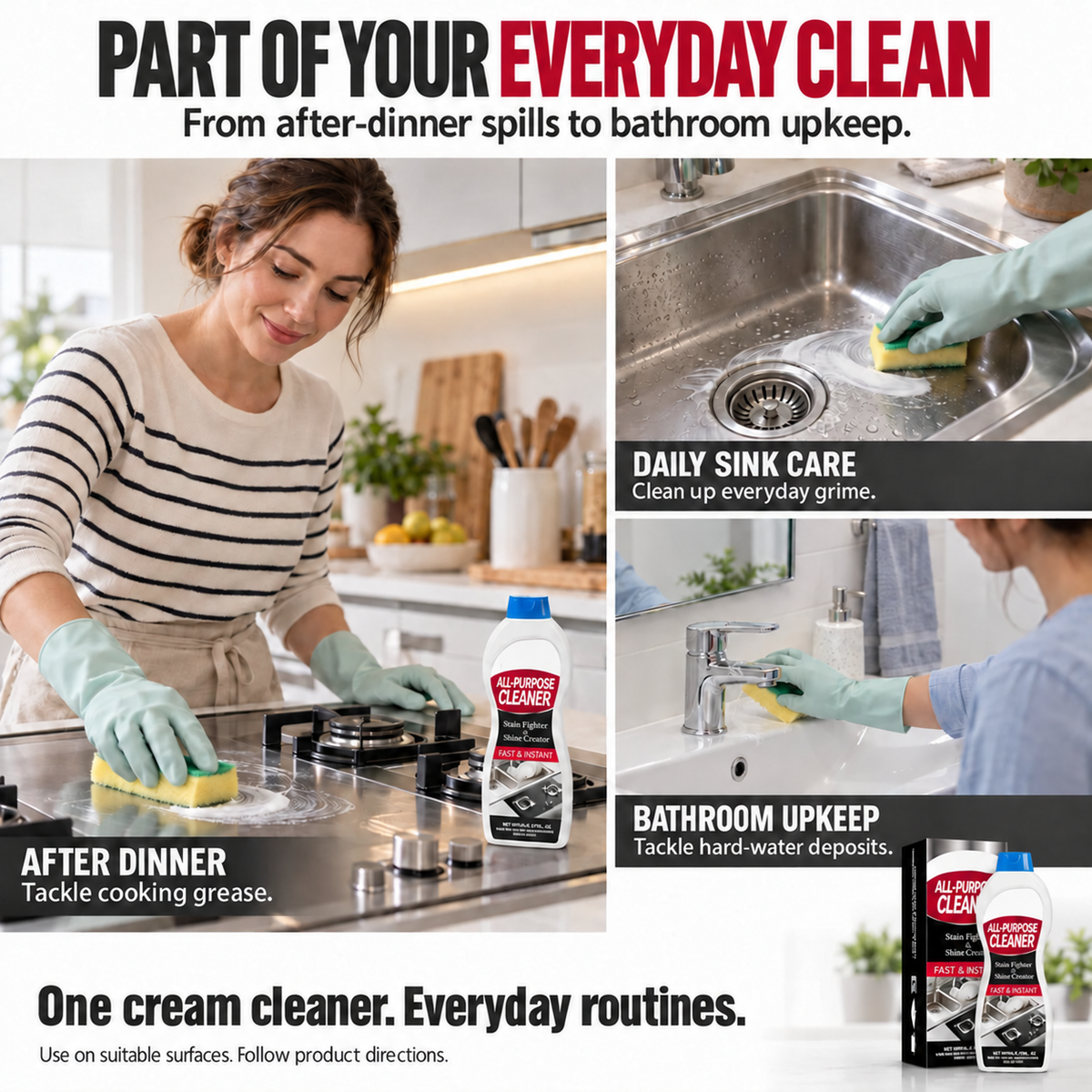 All-Purpose Cleaning Cream for Grease, Grime & Limescale — 200 mL