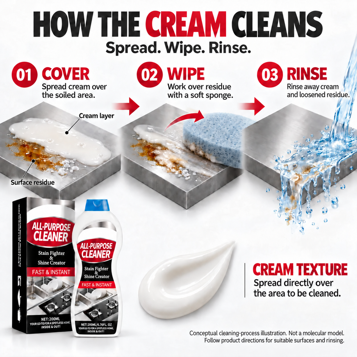 All-Purpose Cleaning Cream for Grease, Grime & Limescale — 200 mL