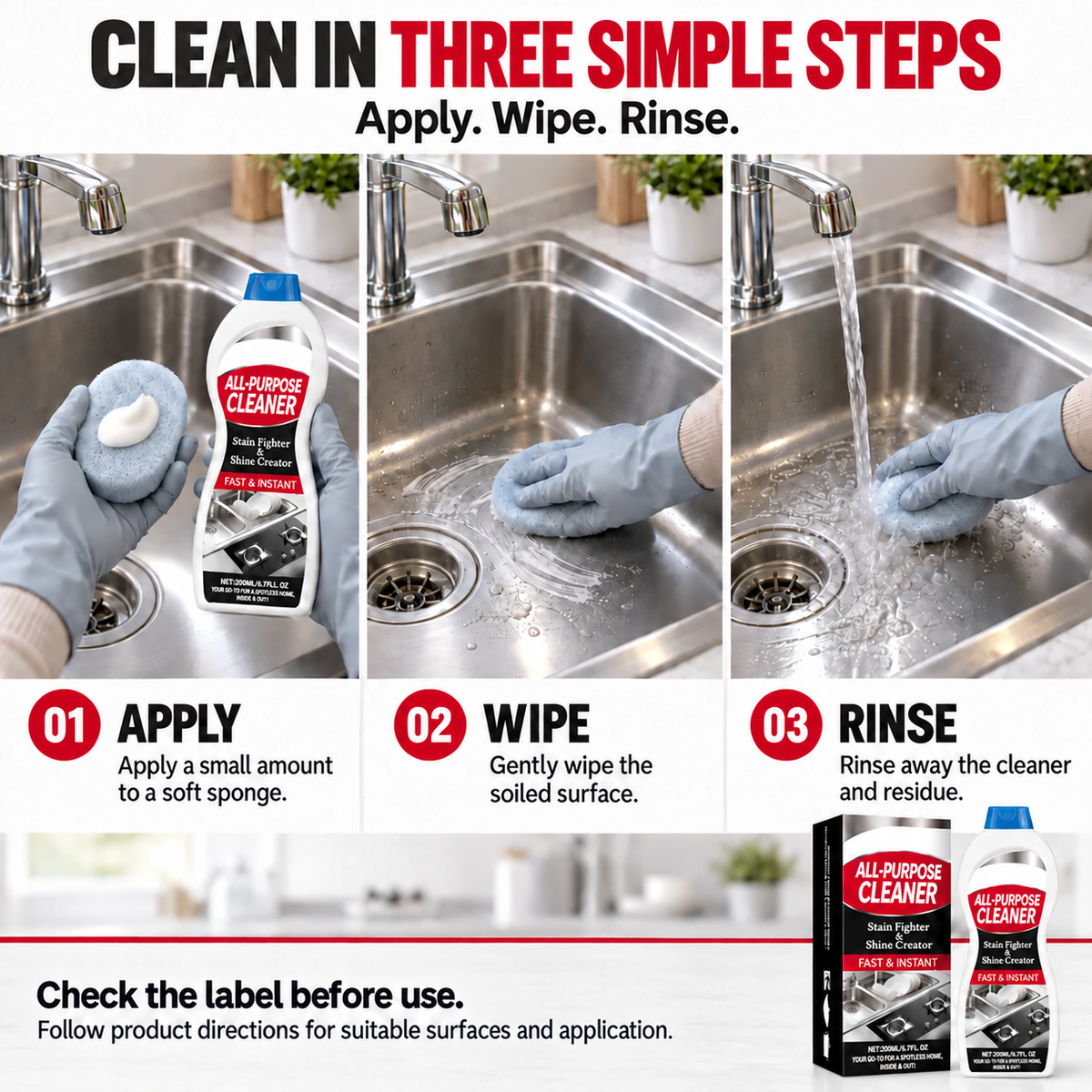 All-Purpose Cleaning Cream for Grease, Grime & Limescale — 200 mL
