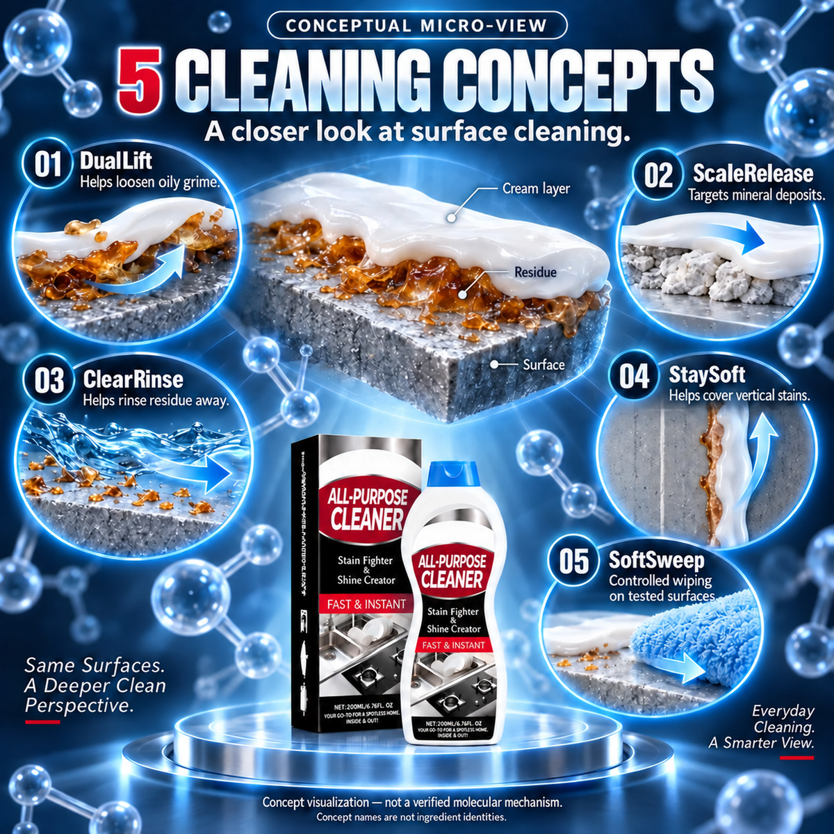 All-Purpose Cleaning Cream for Grease, Grime & Limescale — 200 mL
