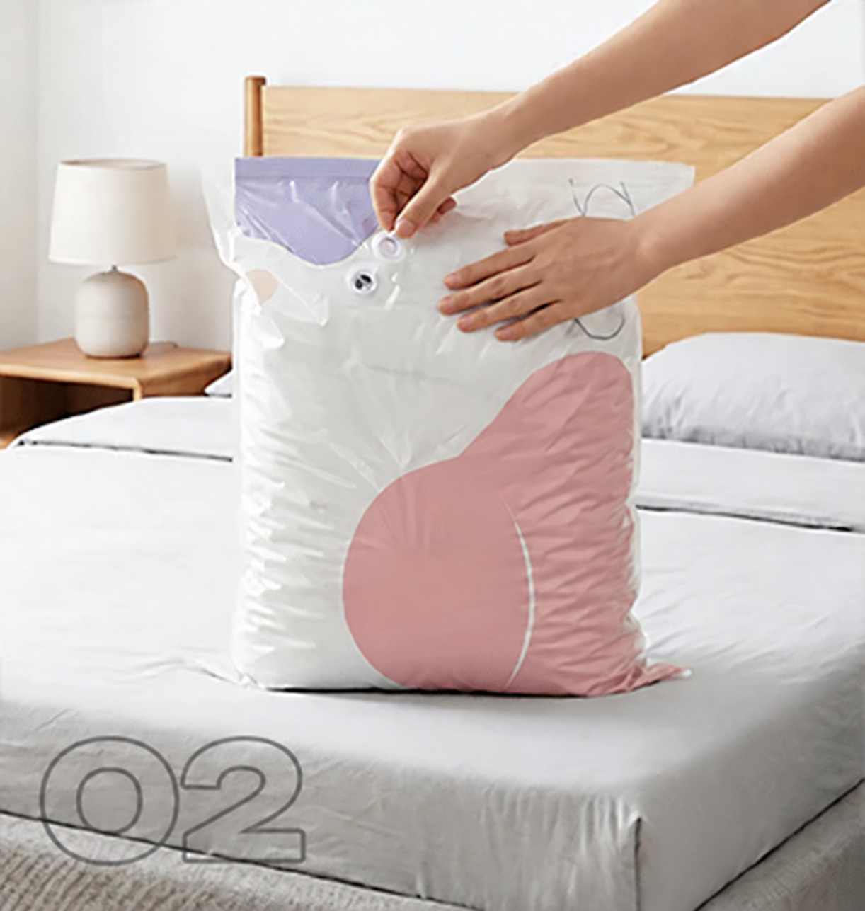 Seal the bag and open the valve